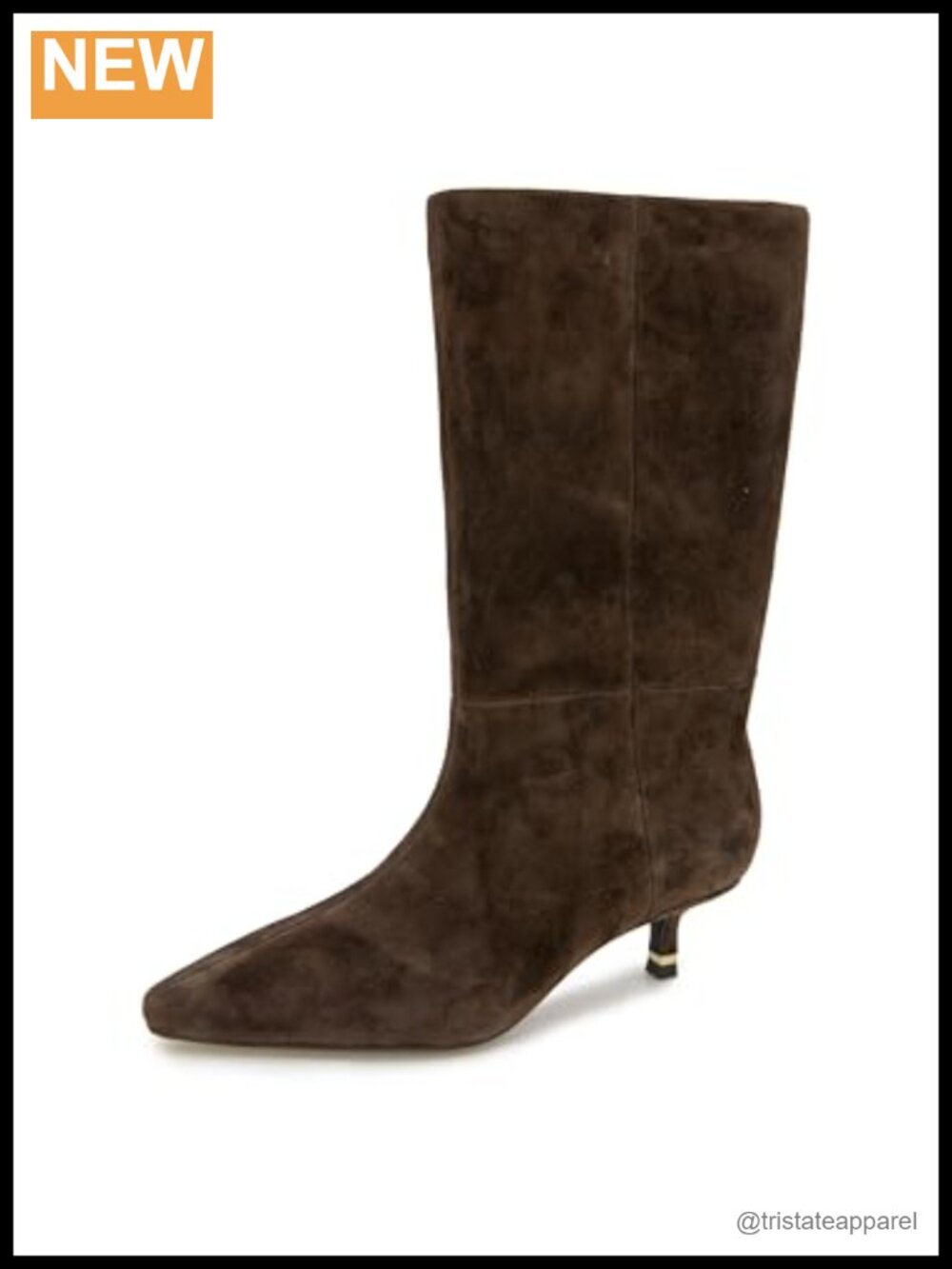 Suede Mid-Calf Pull-On Stretch Boot with Pointed Toe